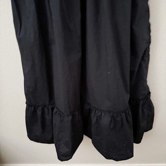 HILL HOUSE | Solid Black Louisa Nap Dress Puffed Puff Sleeves Midi Length | XXL - Picture 5 of 7